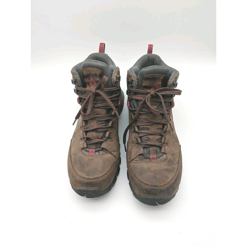 Mens Vasque Work Hiking Brown Leather Vibram Boots Size 8.5W 7424W Waterproof